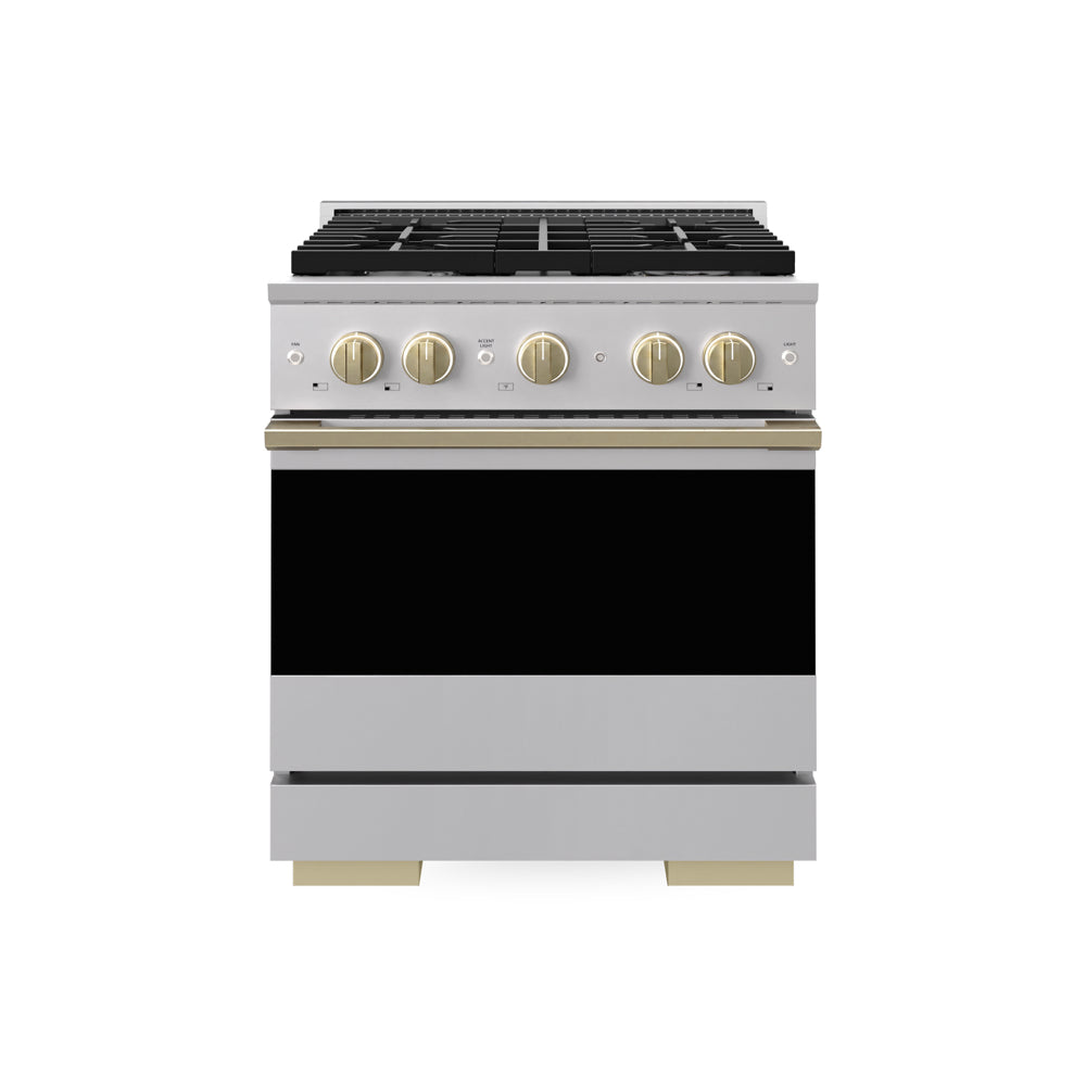 ZLINE Autograph Edition Marino 30-inch range in stainless steel and champagne bronze accents MDRZ-30-CB
