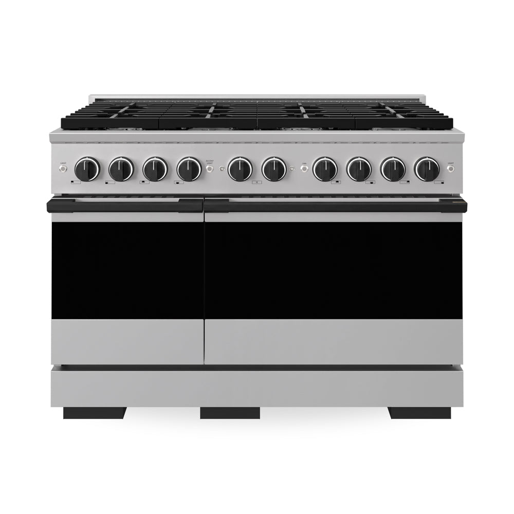 ZLINE Autograph Edition Marino 48-inch range in stainless steel and matte black accents MDRZ-48-MB