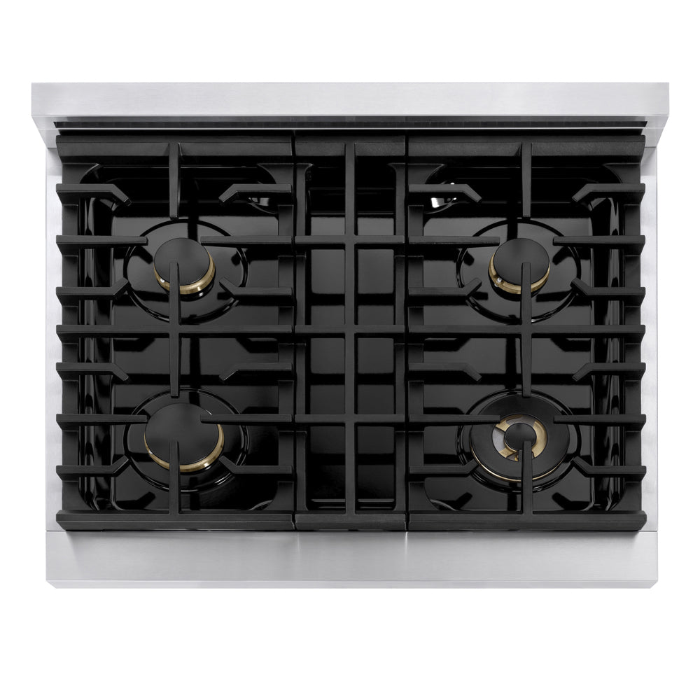 ZLINE Marino 30-inch range in stainless steel MDR-BR-30, from above