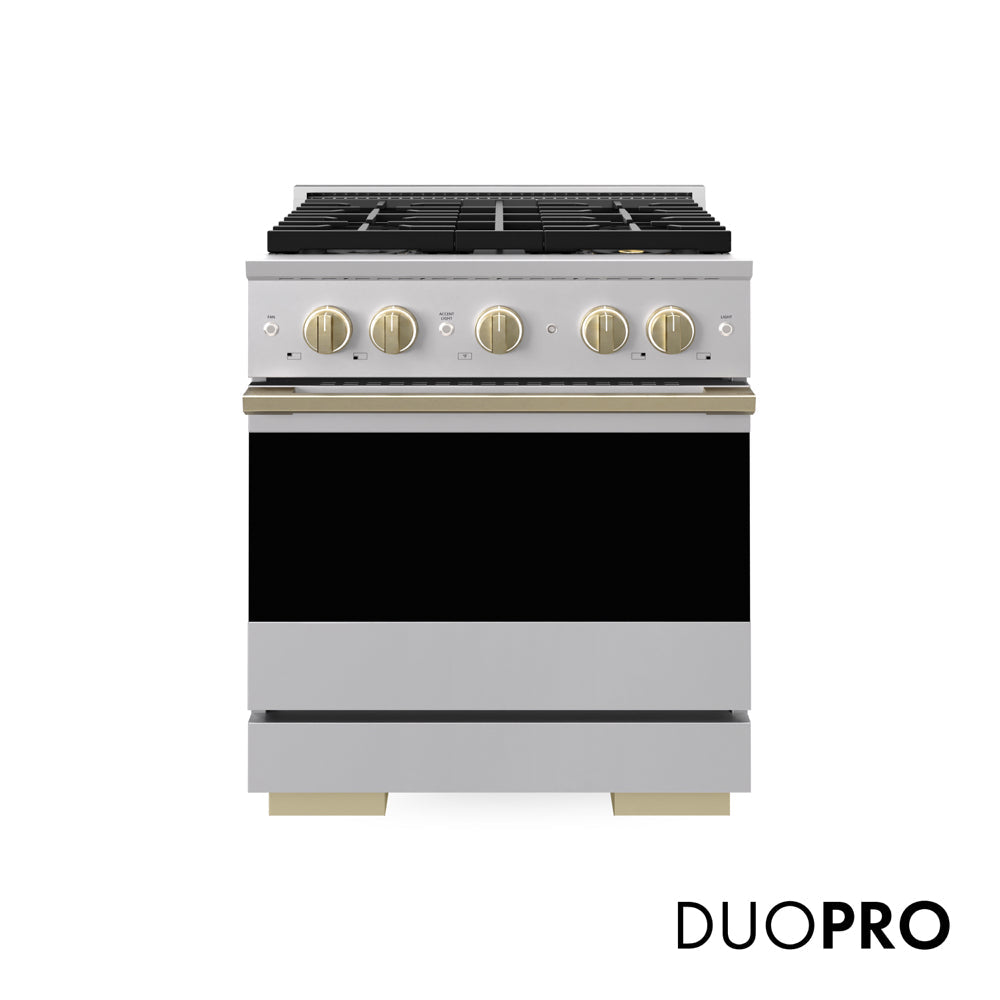ZLINE Autograph Edition Marino 30-inch range in stainless steel and champagne bronze accents PMDRZ-30-CB