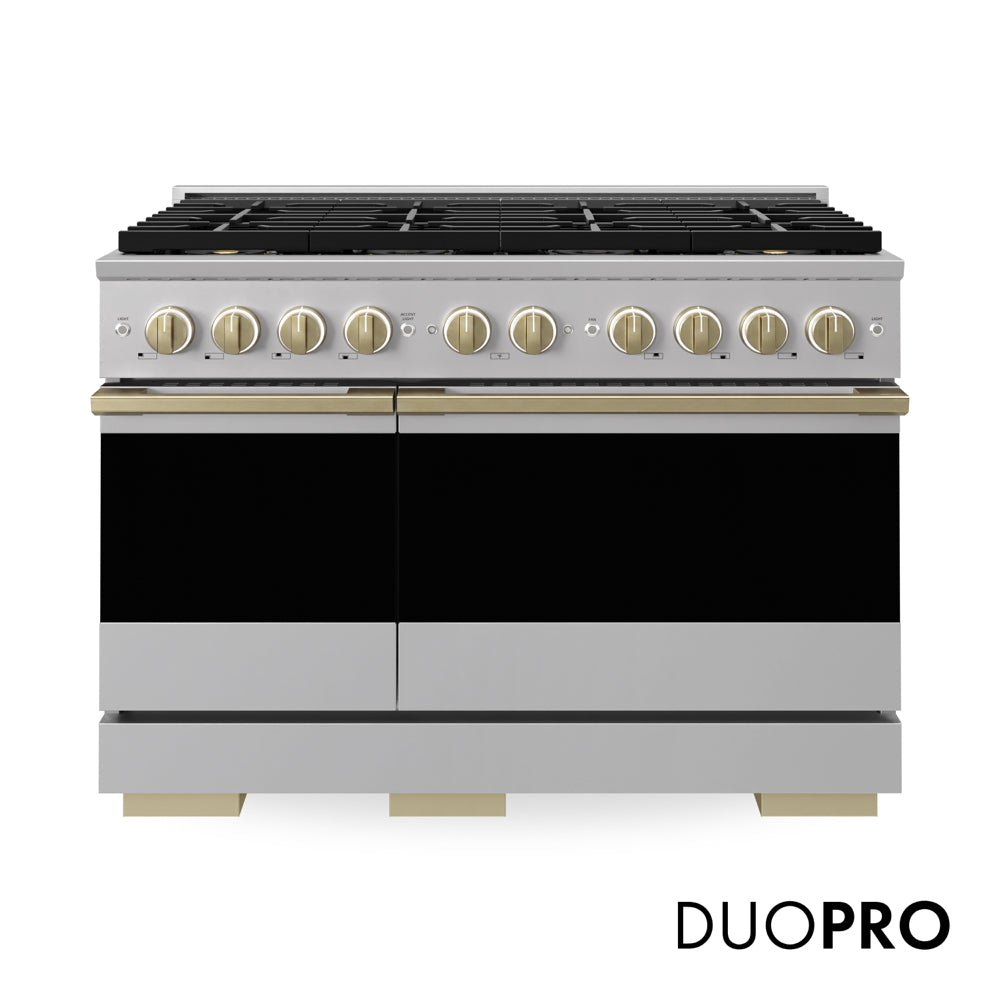 ZLINE Autograph Edition Marino 48-inch range in stainless steel and champagne bronze accents PMDRZ-48-CB