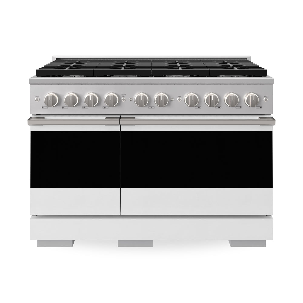 ZLINE Marino 48-inch range in stainless steel with white matte door MGR-WM-48