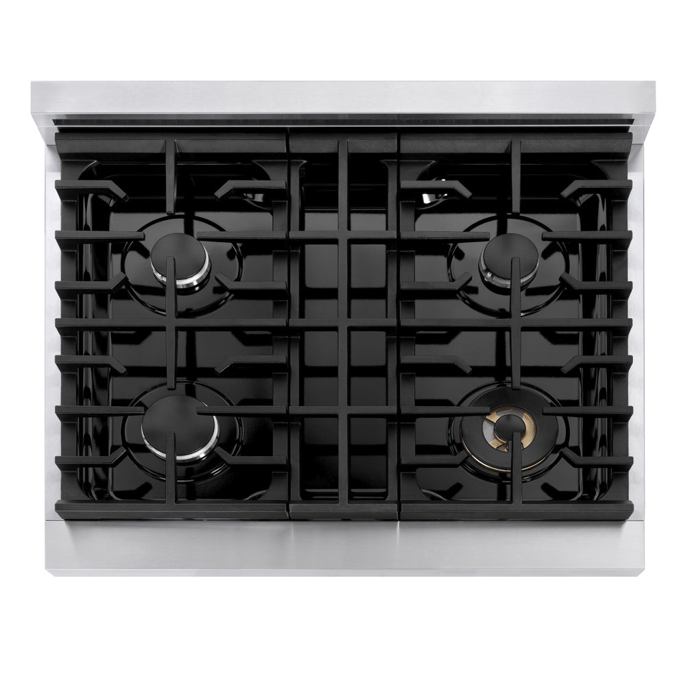 ZLINE Marino 30-inch range in stainless steel MGR30, from above