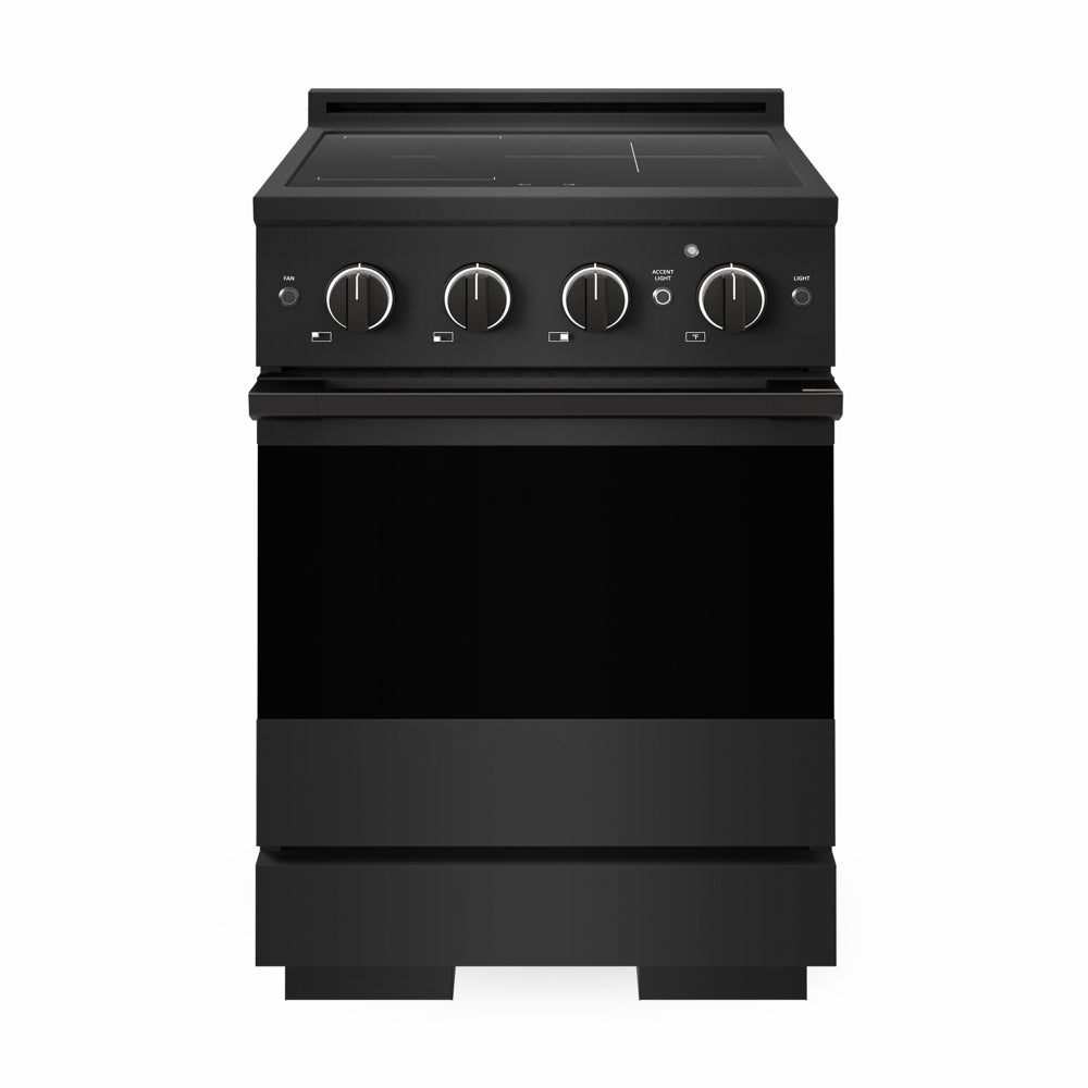 ZLINE Marino 24-inch range in black stainless steel MINRB-24, front view