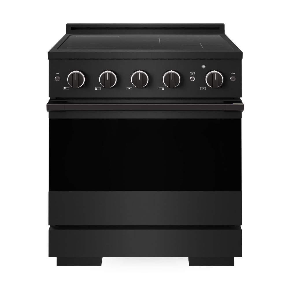 ZLINE Marino 30-inch range in black stainless steel MINRB-30, front view