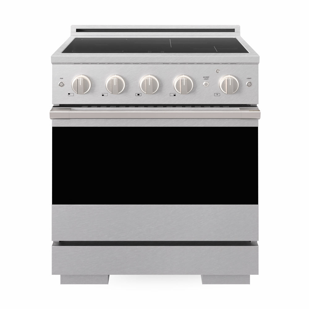 ZLINE Marino 30-inch range in satin stainless steel MINRS-30, front view