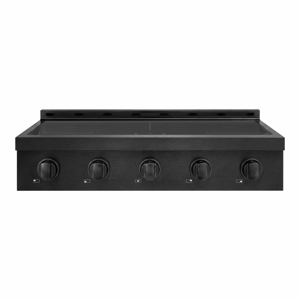 ZLINE Paramount 36-inch rangetop in black stainless steel SINRTB-36, front view