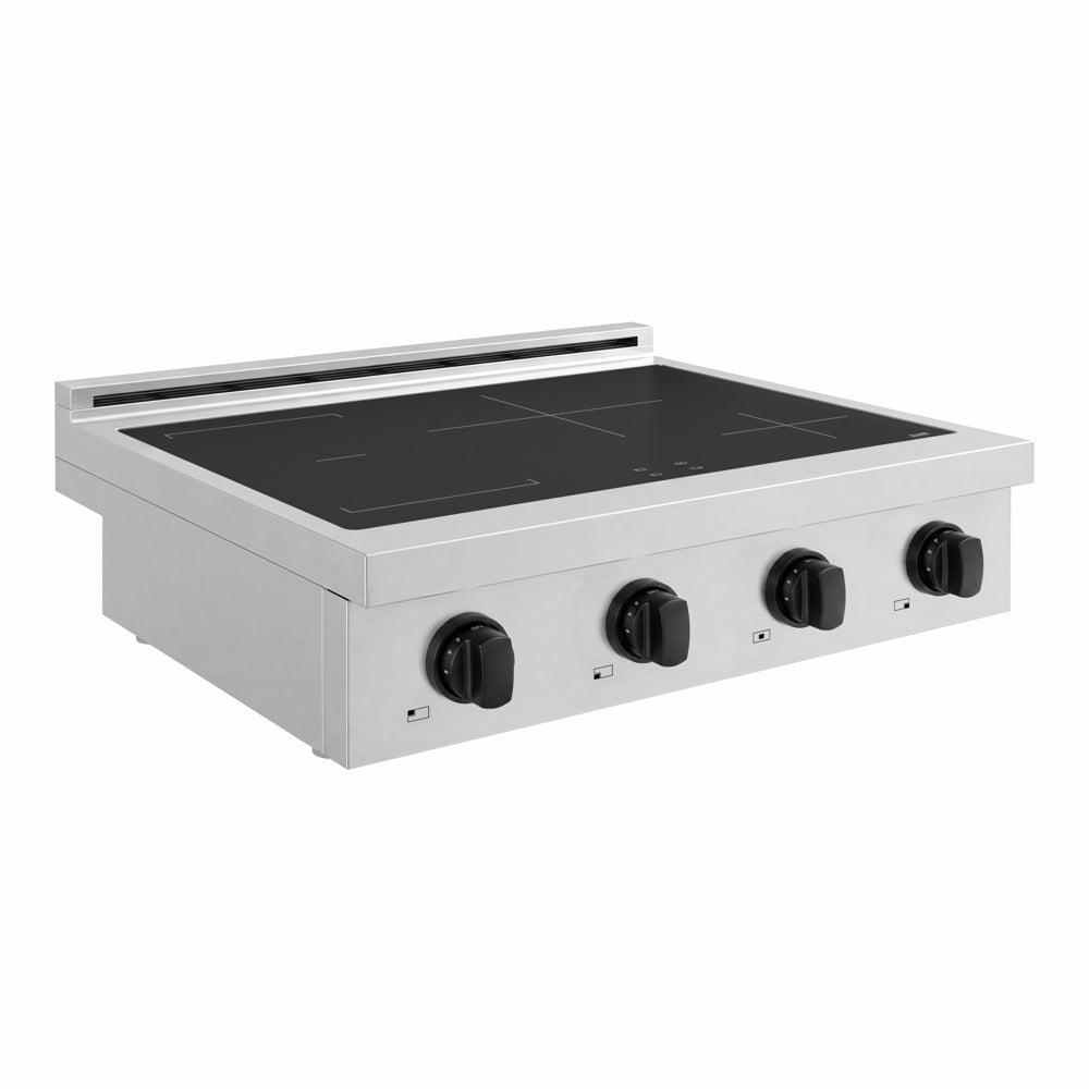 ZLINE Autograph Edition Paramount 30-inch rangetop in stainless steel and matte black accents SINRTZ-30-MB, from above