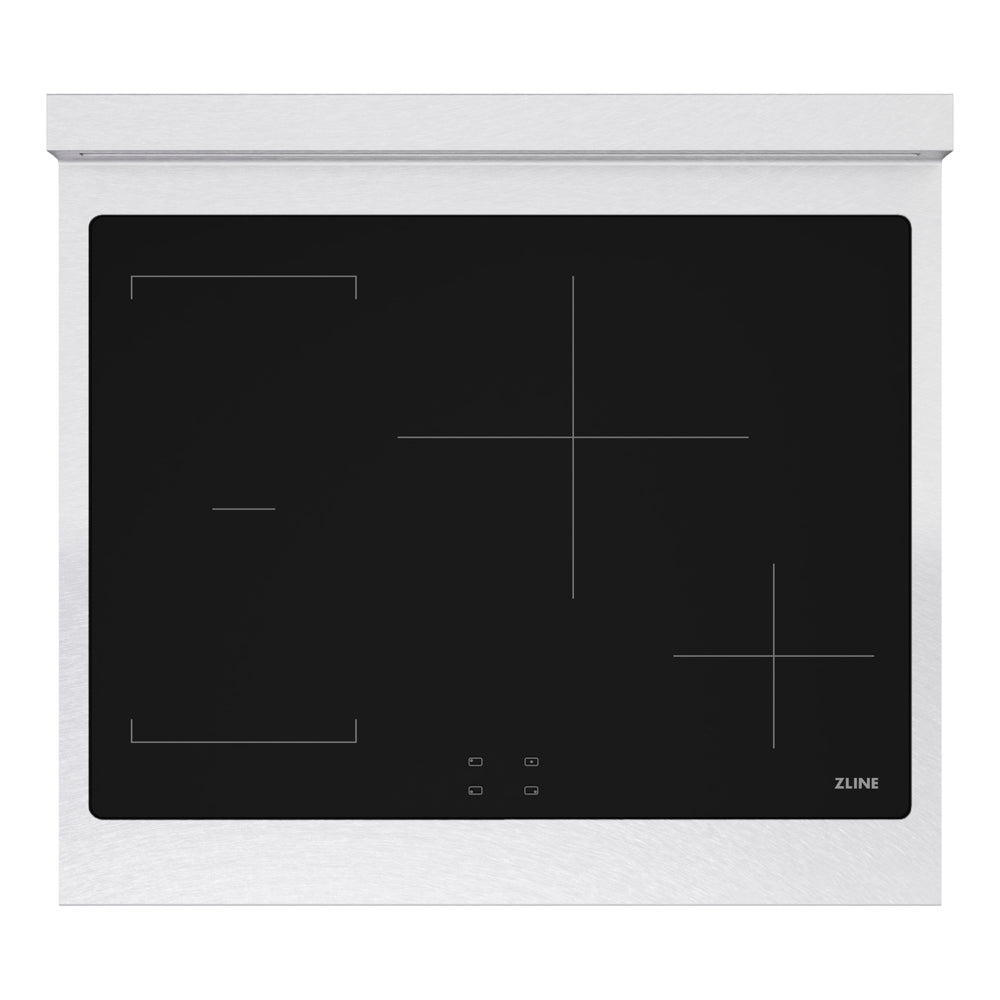 ZLINE Autograph Edition Paramount 30-inch rangetop in satin stainless steel and matte black accents SINRTSZ-30-MB, from above