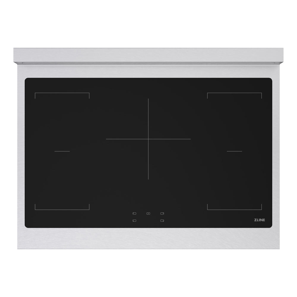 ZLINE Autograph Edition Paramount 36-inch rangetop in satin stainless steel and matte black accents SINRTSZ-36-MB, from above