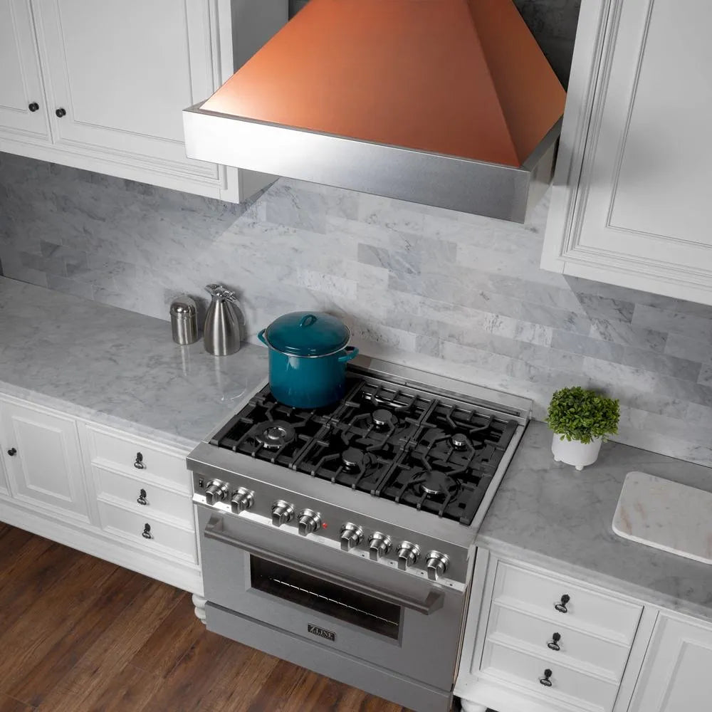 ZLINE 36-inch range hood in satin stainless steel 8654C-36, view 7