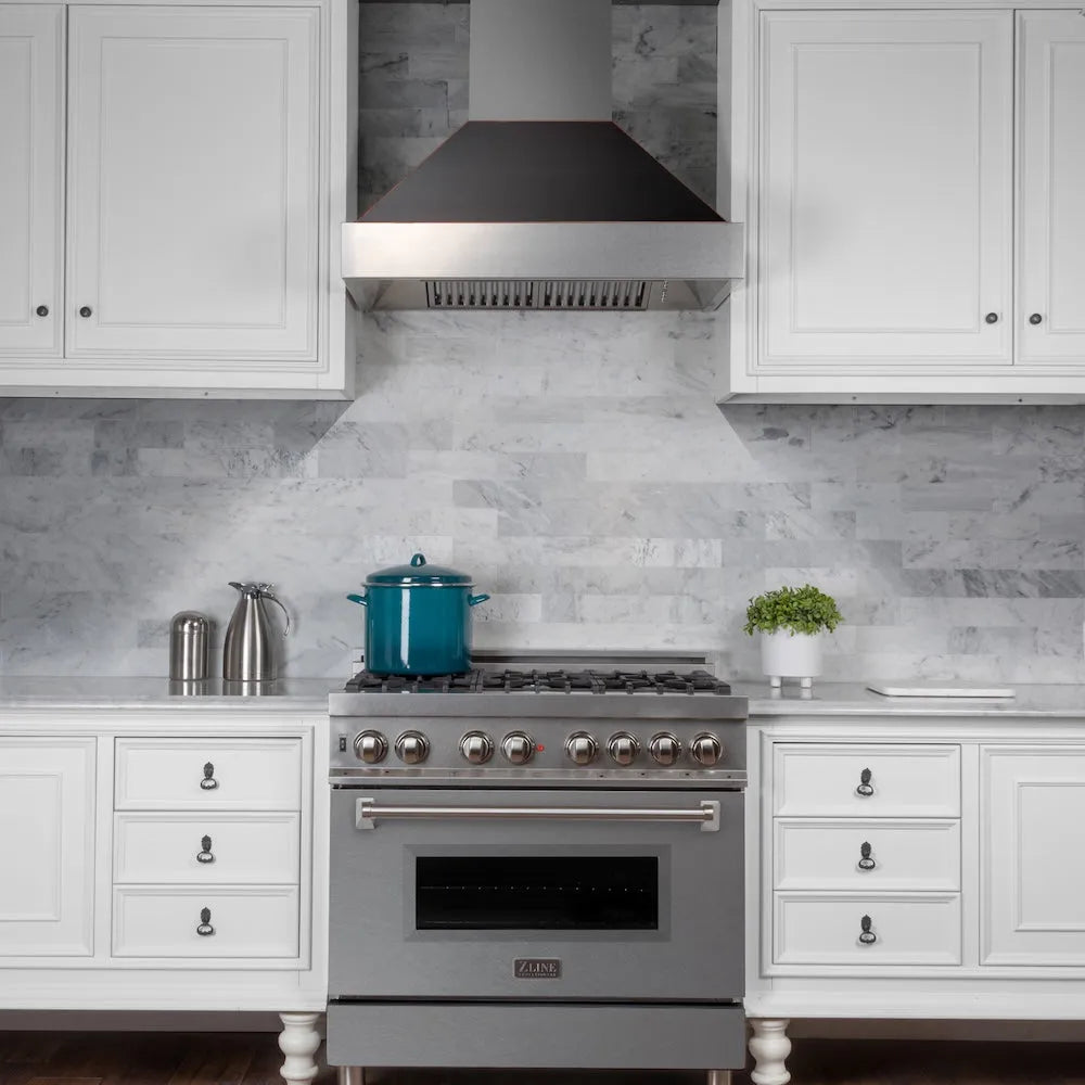 ZLINE 30-inch range hood in satin stainless steel 8654ORB-30, view 2