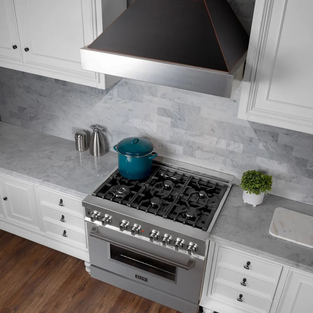 ZLINE 36-inch range hood in satin stainless steel 8654ORB-36, view 7