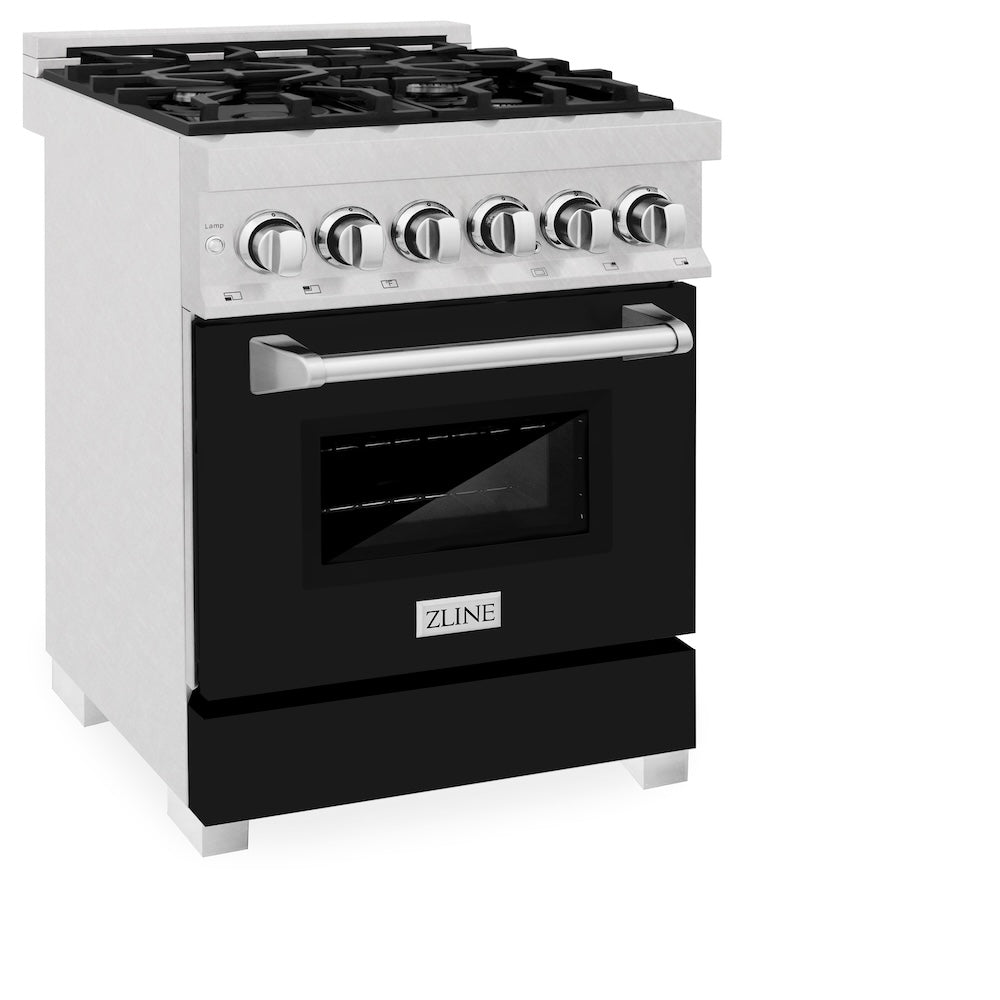 ZLINE Legacy 24-inch range in satin stainless steel with black matte door RAS-BLM-24, view 6