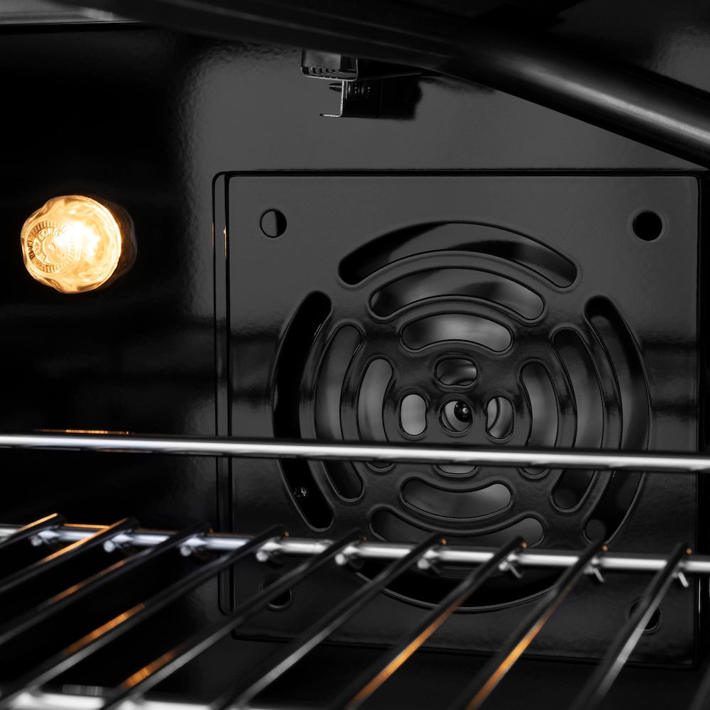 ZLINE Paramount 30-inch range in satin stainless steel with black matte door SGRS-BLM-30, detail