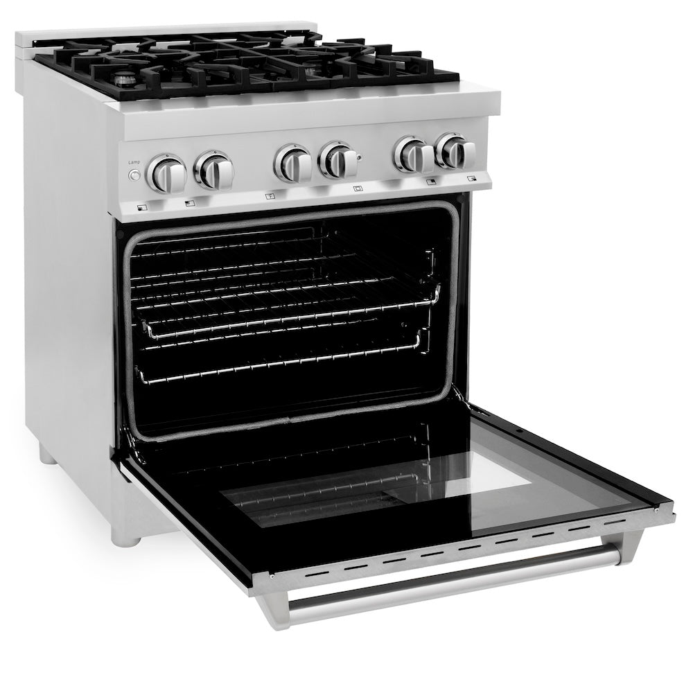 ZLINE Legacy 30-inch range in stainless steel with satin stainless steel door RA-SN-30, door open