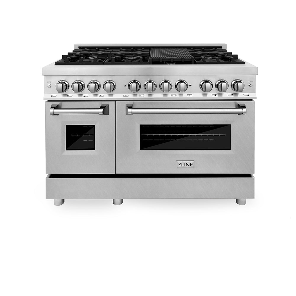 ZLINE Legacy 48-inch range in stainless steel with satin stainless steel door RA-SN-48, front view