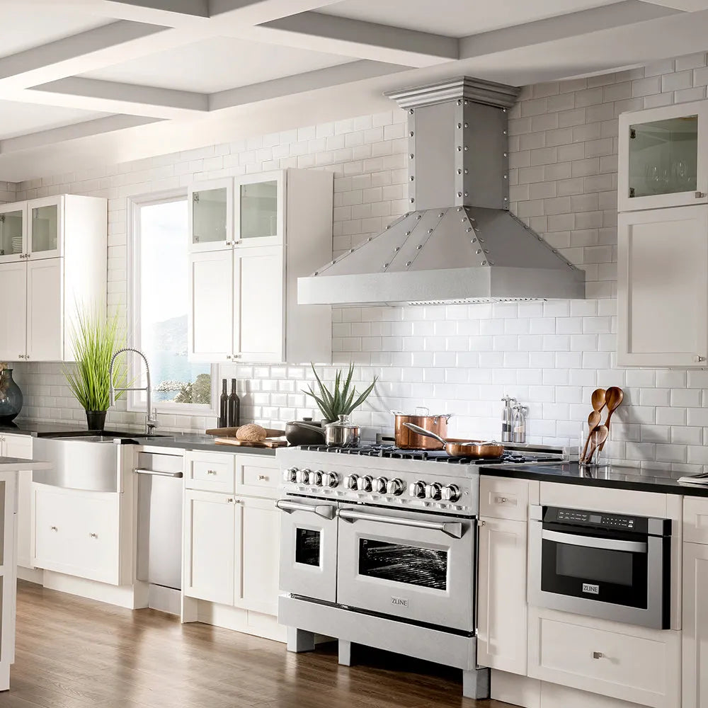 ZLINE Legacy 48-inch range in satin stainless steel RAS-SN-48, view 2