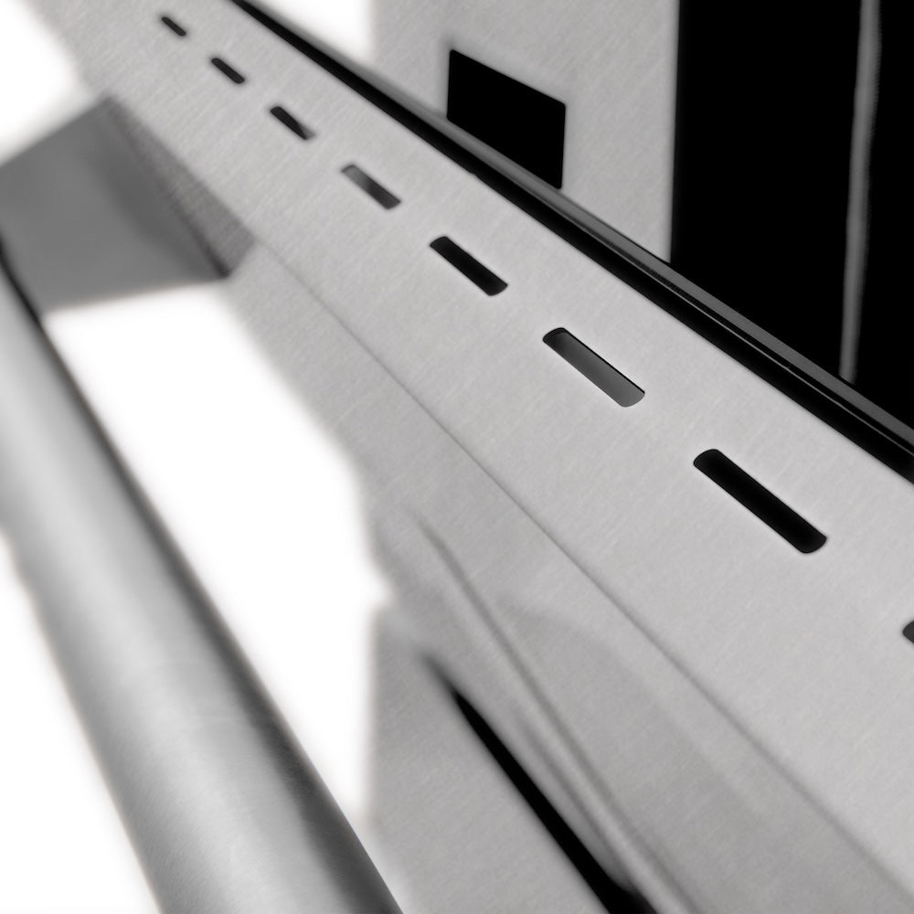 ZLINE Legacy 48-inch range in satin stainless steel RAS-SN-BR-48, detail