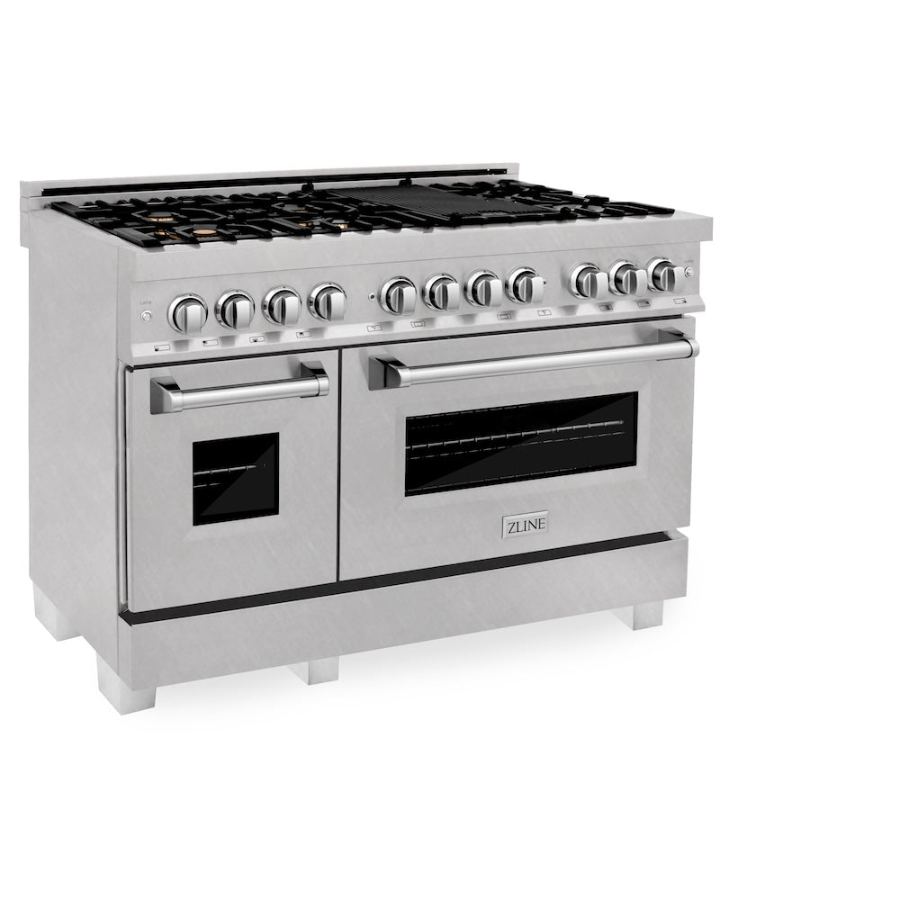 ZLINE Legacy 48-inch range in satin stainless steel RAS-SN-BR-48, view 6