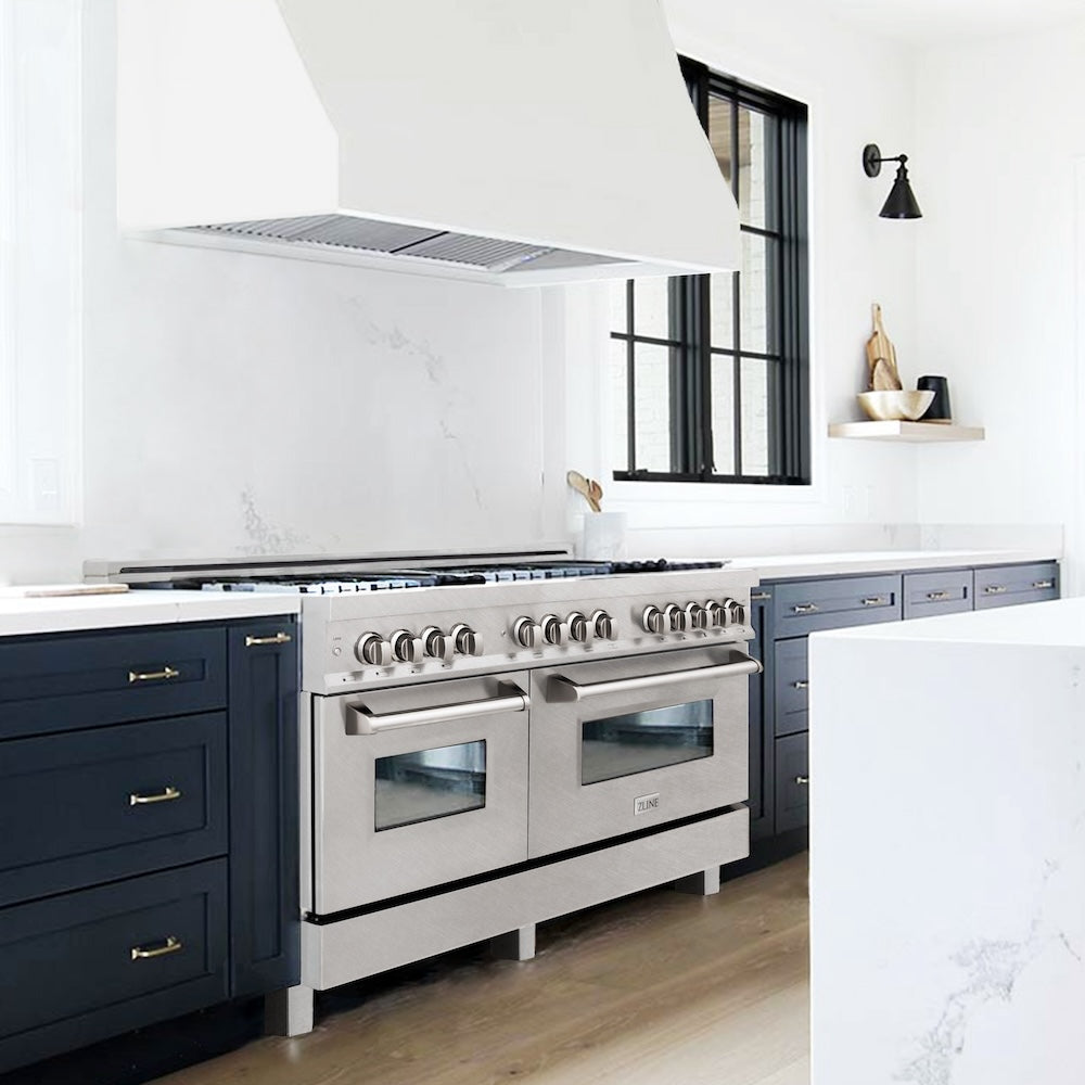 ZLINE Legacy 60-inch range in satin stainless steel RAS-SN-BR-60, view 2