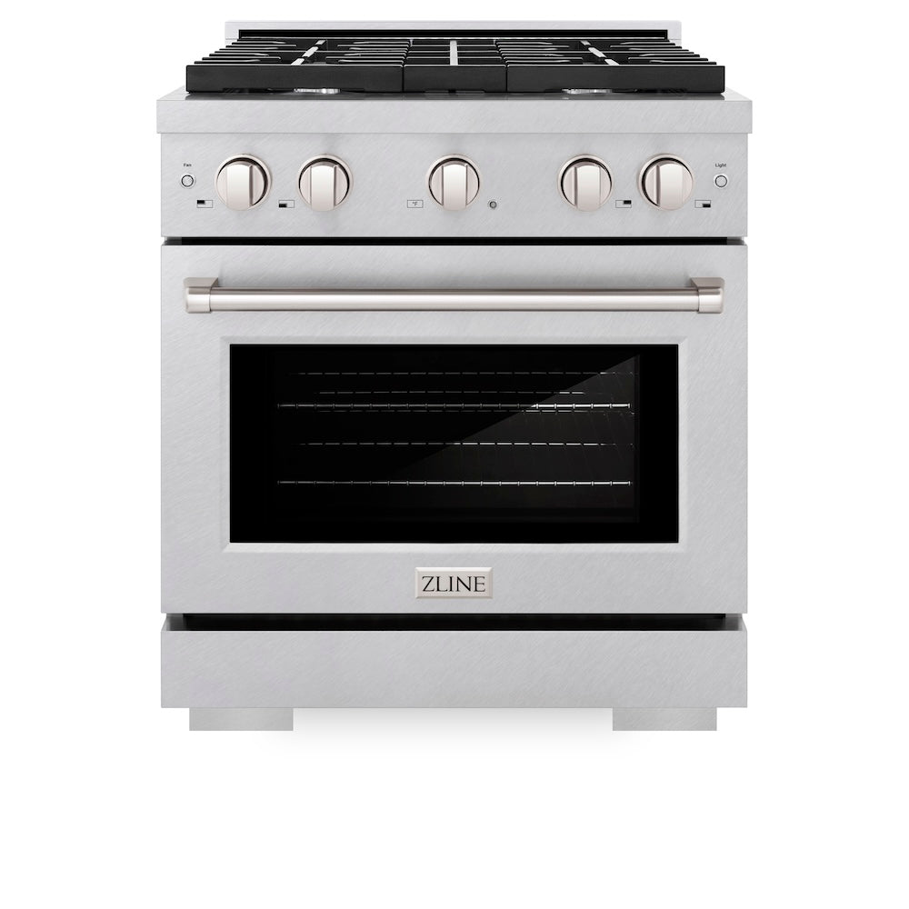 ZLINE Paramount 30-inch range in satin stainless steel SDRS-30, front view