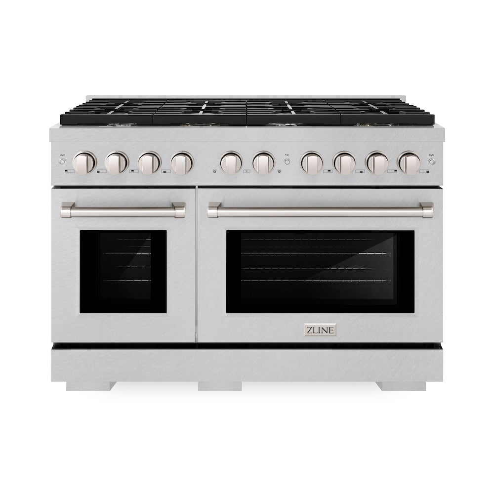 ZLINE Paramount 48-inch range in satin stainless steel SDRS-48, front view