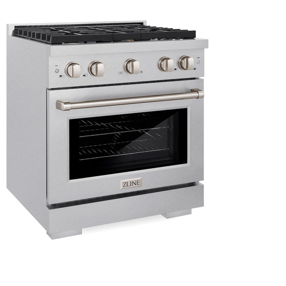 ZLINE Paramount 30-inch range in satin stainless steel SDRS-BR-30, view 5