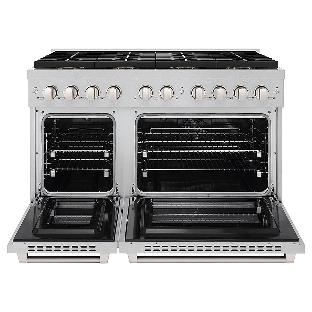 ZLINE Paramount 48-inch range in satin stainless steel PSDRS-48, front view