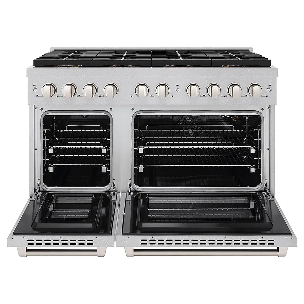 ZLINE Paramount 48-inch range in satin stainless steel PSGRS-48, front view