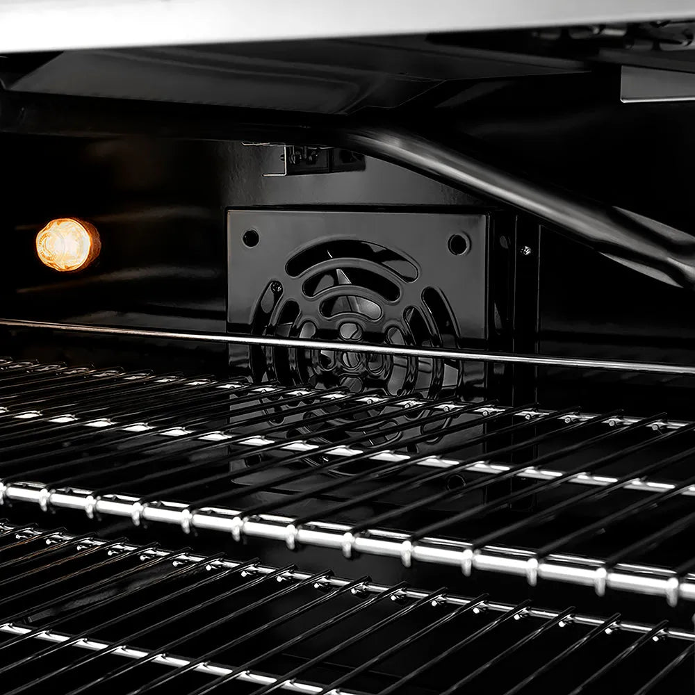 ZLINE Paramount 36-inch range in satin stainless steel with black matte door PSGRS-BLM-36, from above