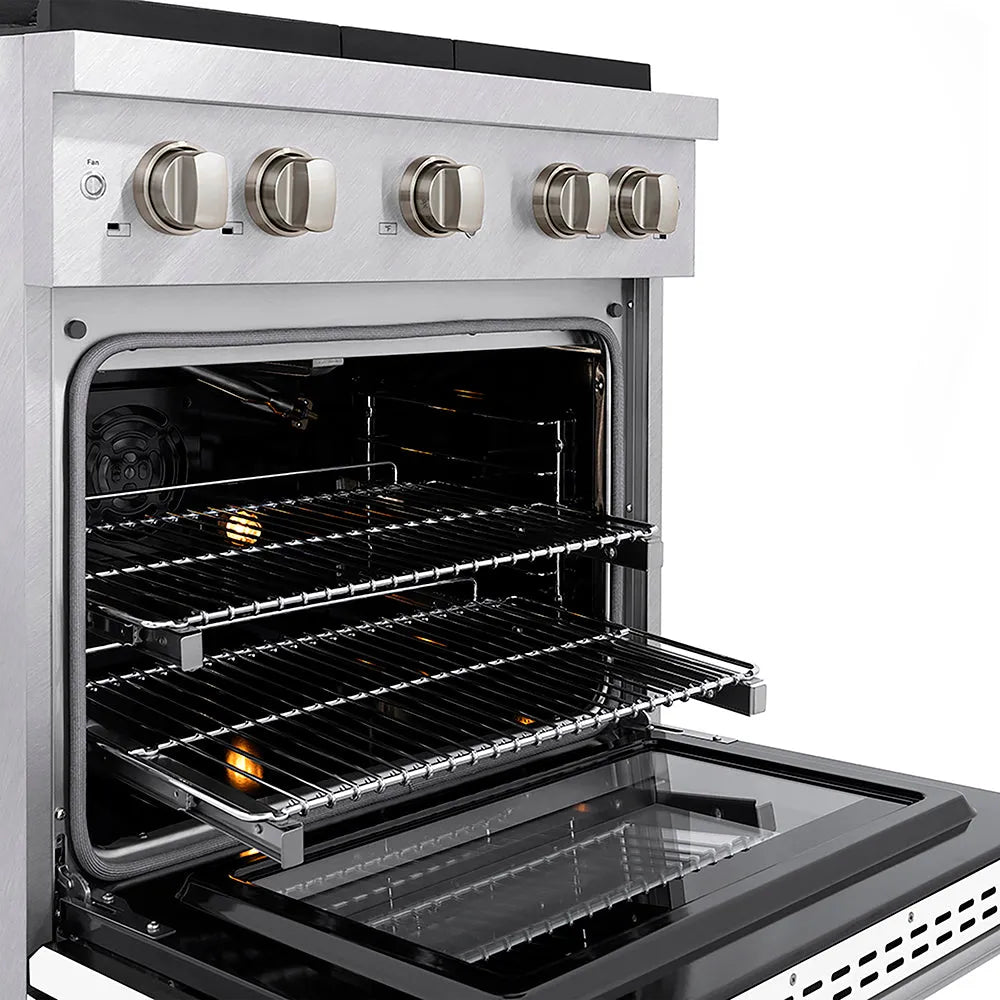 ZLINE Paramount 30-inch range in satin stainless steel with white matte door PSGRS-WM-30, from above