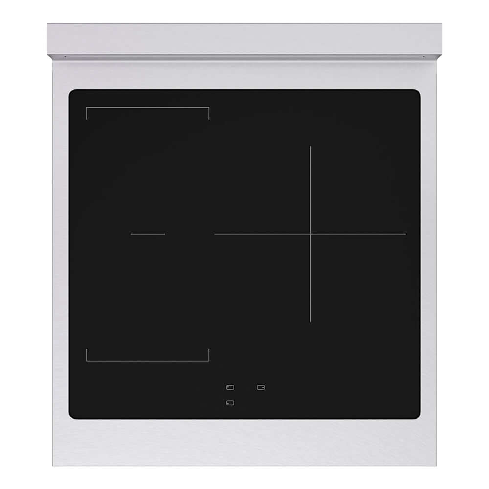 ZLINE Autograph Edition Paramount 24-inch range in satin stainless steel with white matte door and matte black accents SINRSZ-WM-24-MB, from above