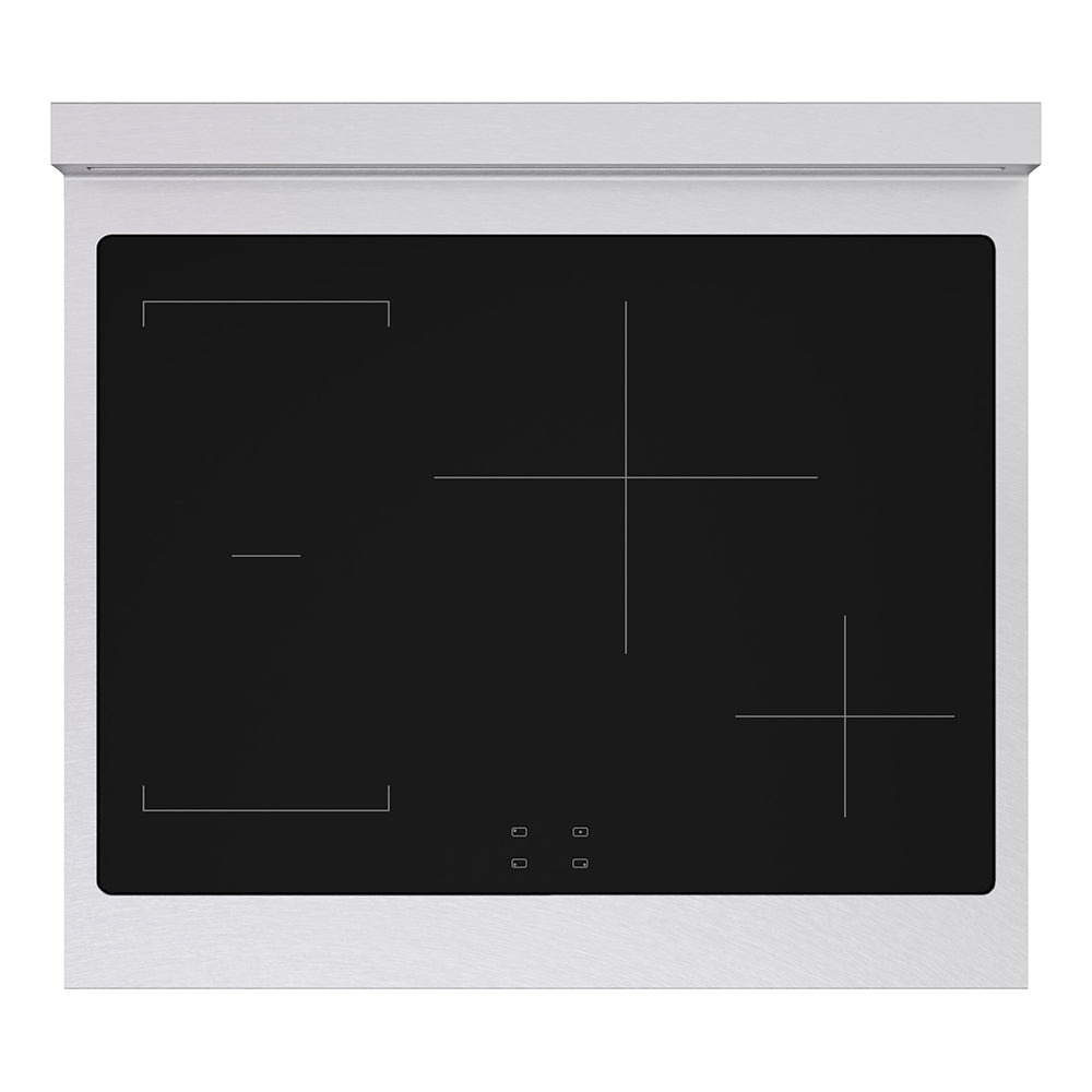 ZLINE Autograph Edition Paramount 30-inch range in satin stainless steel with white matte door and champagne bronze accents SINRSZ-WM-30-CB, from above