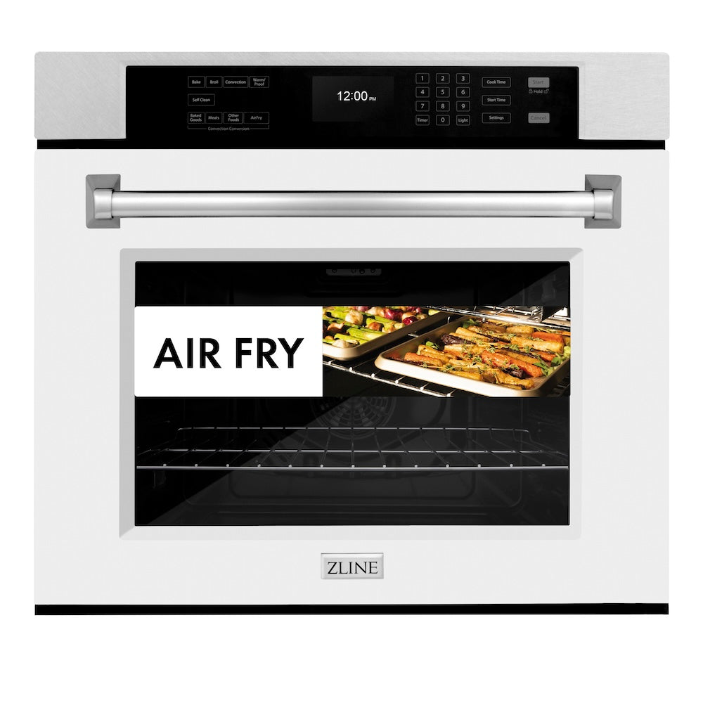 ZLINE Professional 30-inch wall oven in satin stainless steel with white matte door WASS-WM-30, view 7