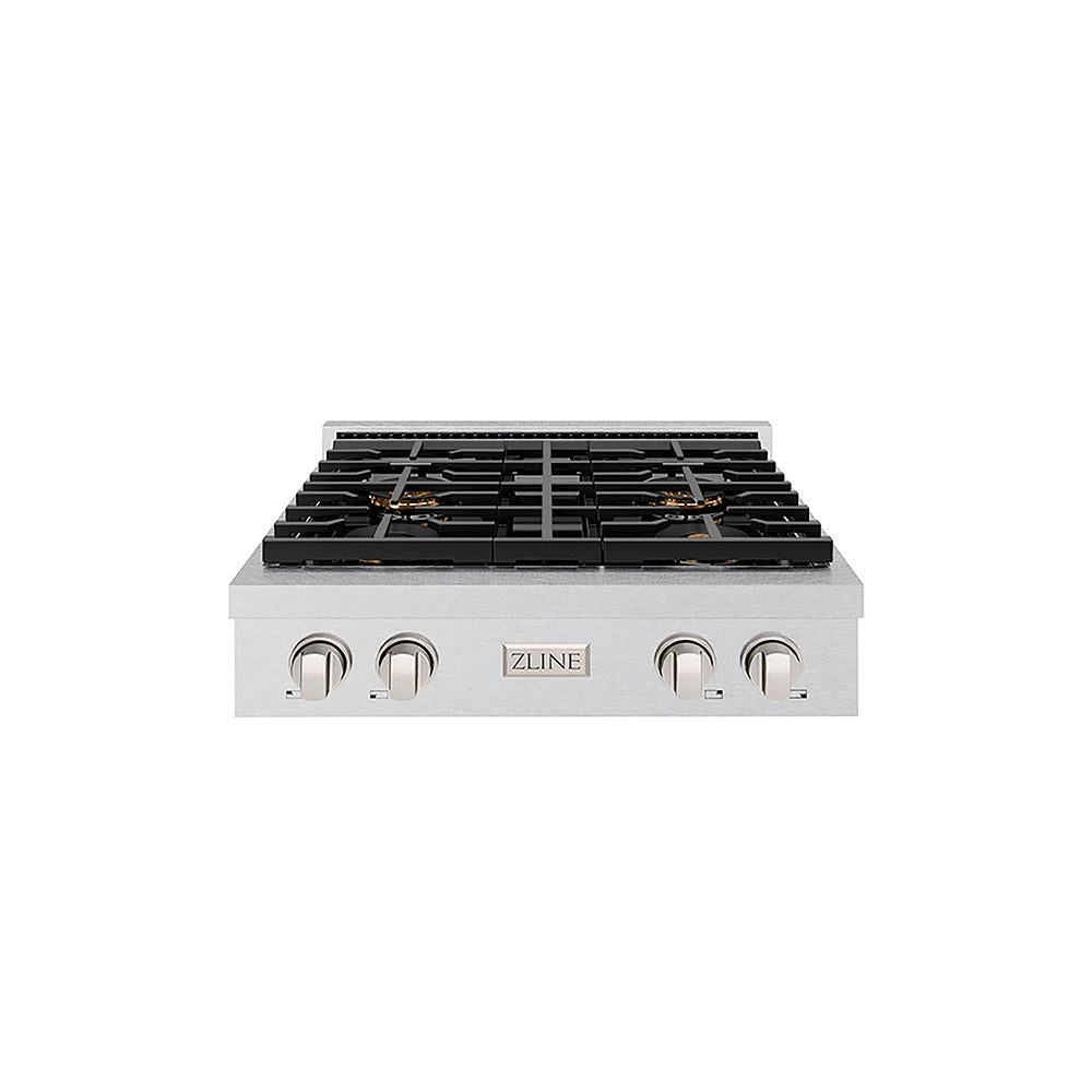 ZLINE Paramount 30-inch rangetop in satin stainless steel PSRTS-30, front view