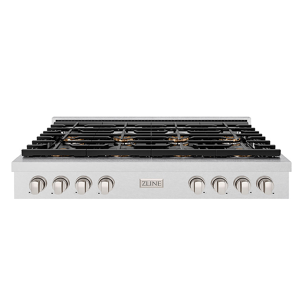 ZLINE Paramount 48-inch rangetop in satin stainless steel PSRTS-48, front view