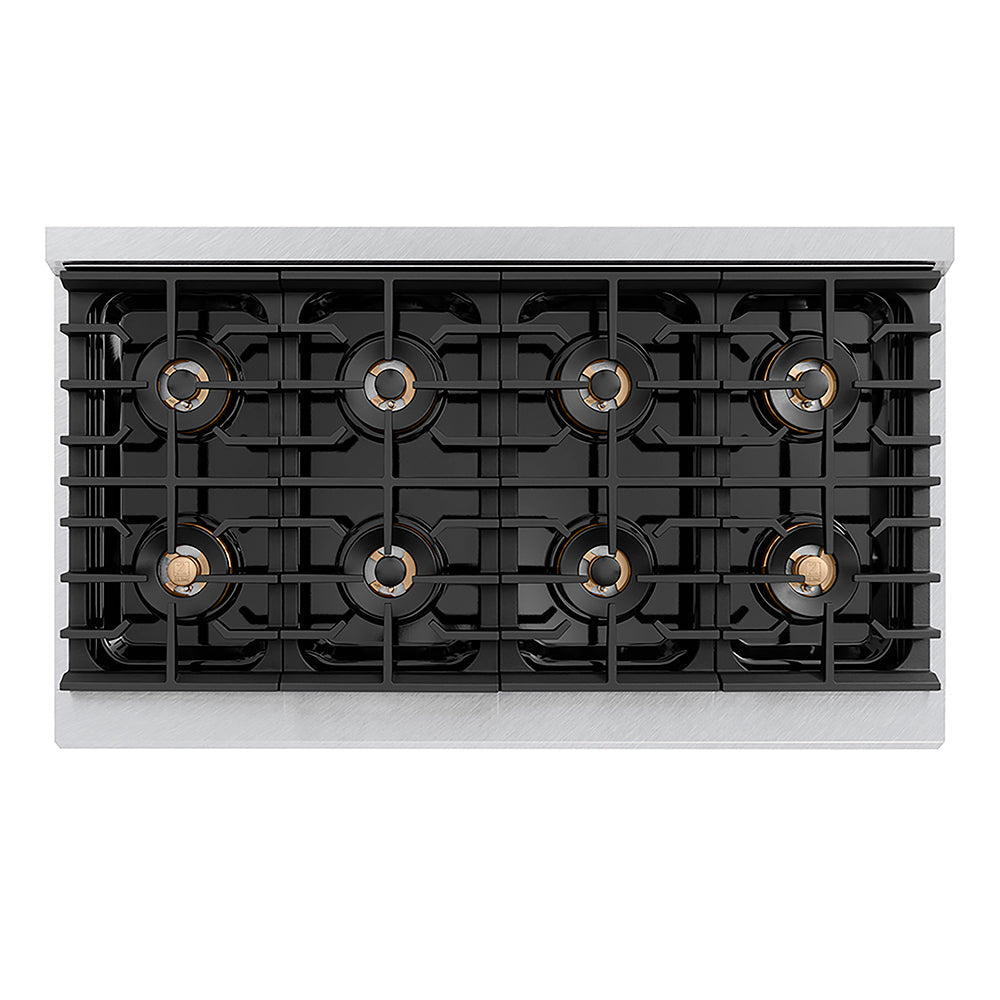 ZLINE Paramount 48-inch rangetop in satin stainless steel PSRTS-48, from above