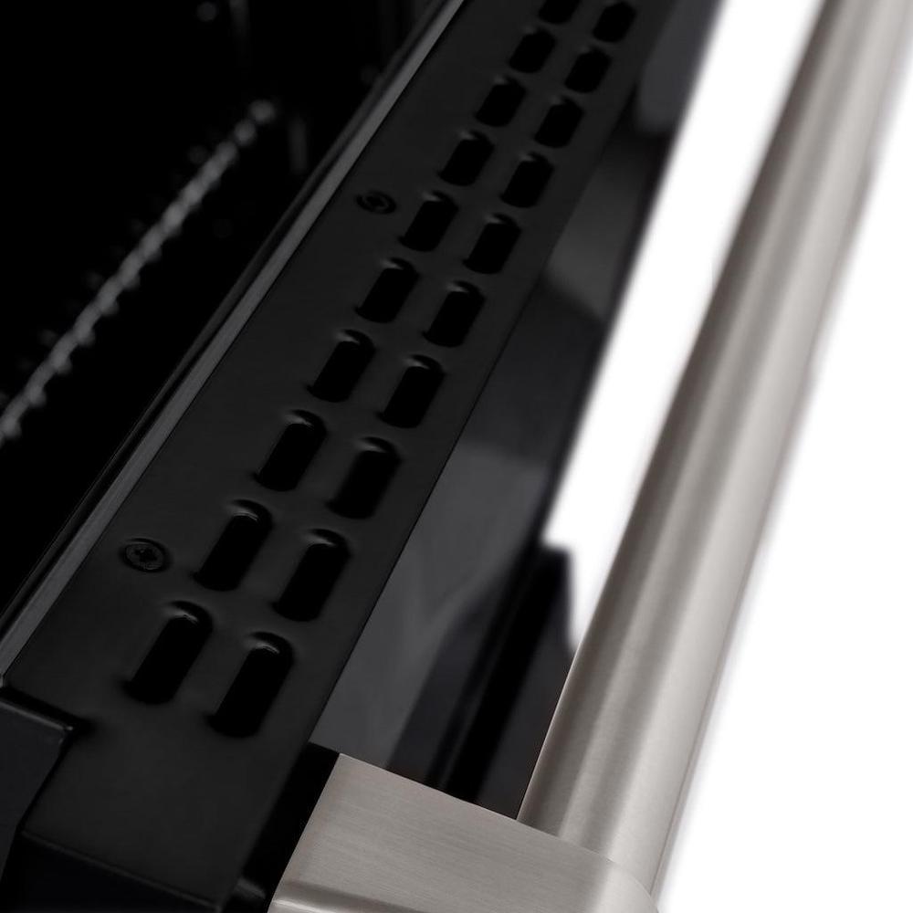 ZLINE Paramount 36-inch range in stainless steel with black matte door SGR-BLM-36, detail