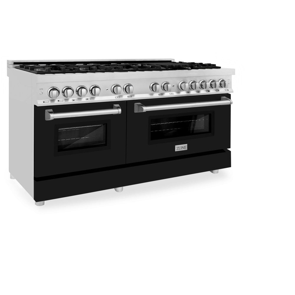ZLINE Legacy 60-inch range in stainless steel with black matte door RA-BLM-60, view 7