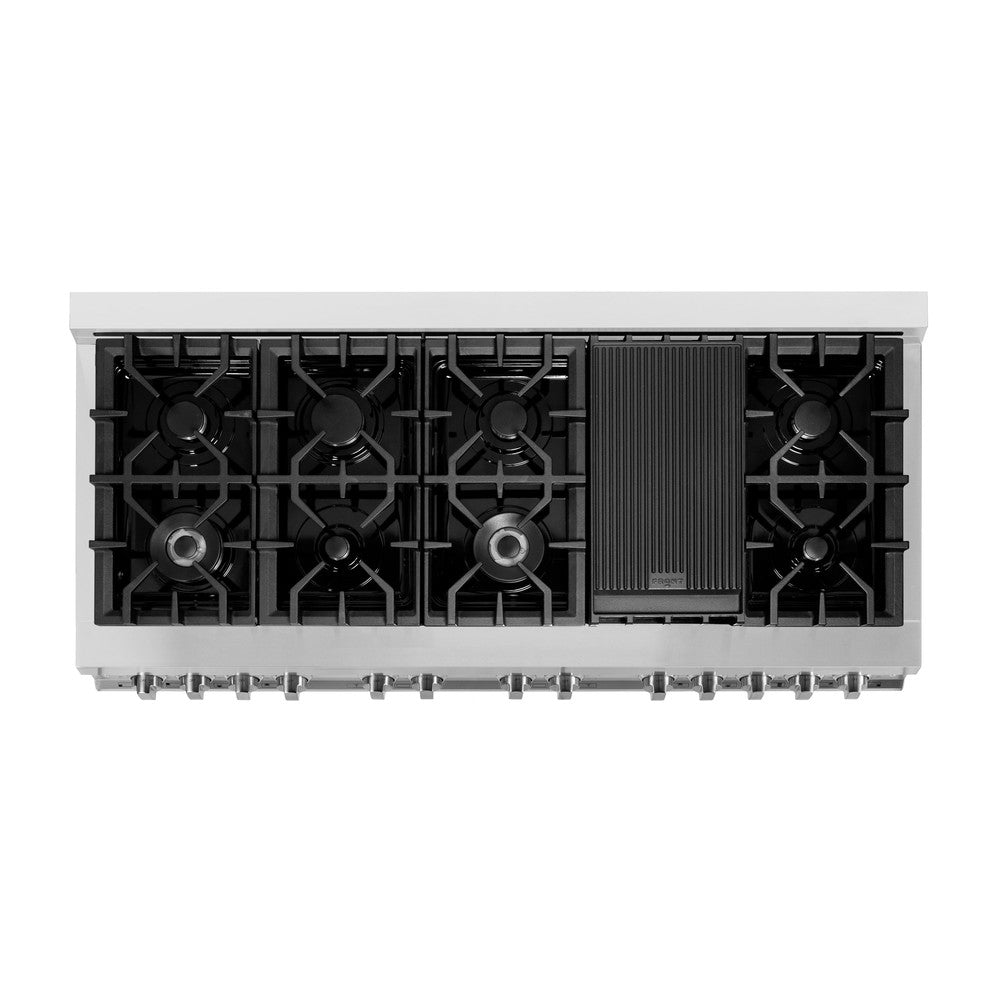 ZLINE Legacy 60-inch range in stainless steel with black matte door RA-BLM-60, from above