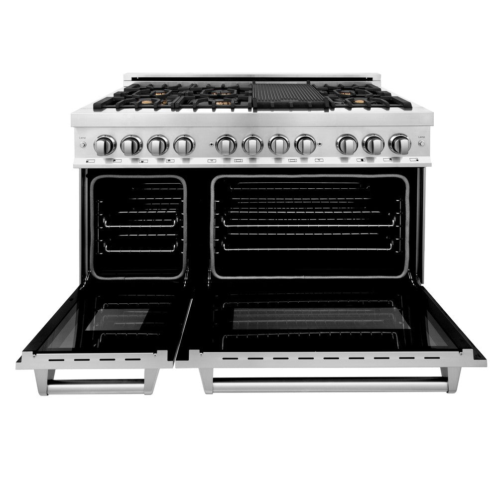 ZLINE Legacy 48-inch range in stainless steel RA-BR-48, front view
