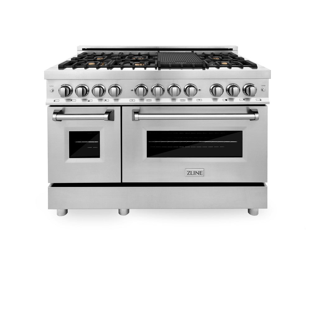 ZLINE Legacy 48-inch range in stainless steel RA-BR-48, front view