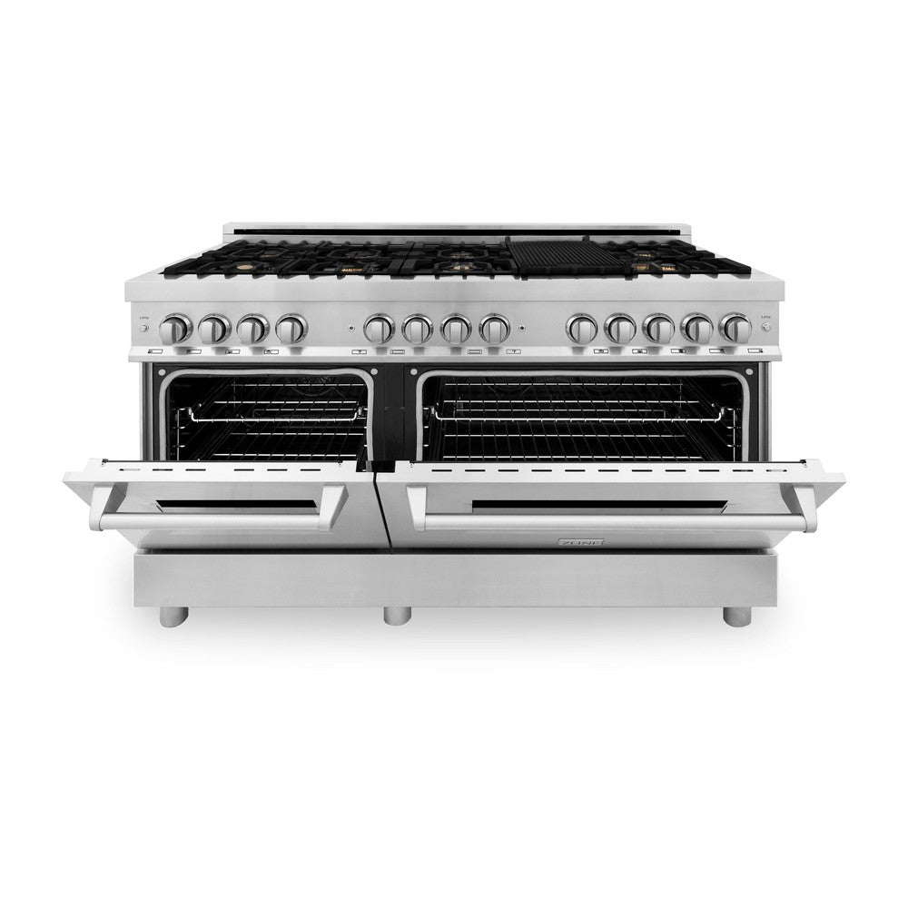 ZLINE Legacy 60-inch range in stainless steel RA-BR-60, front view