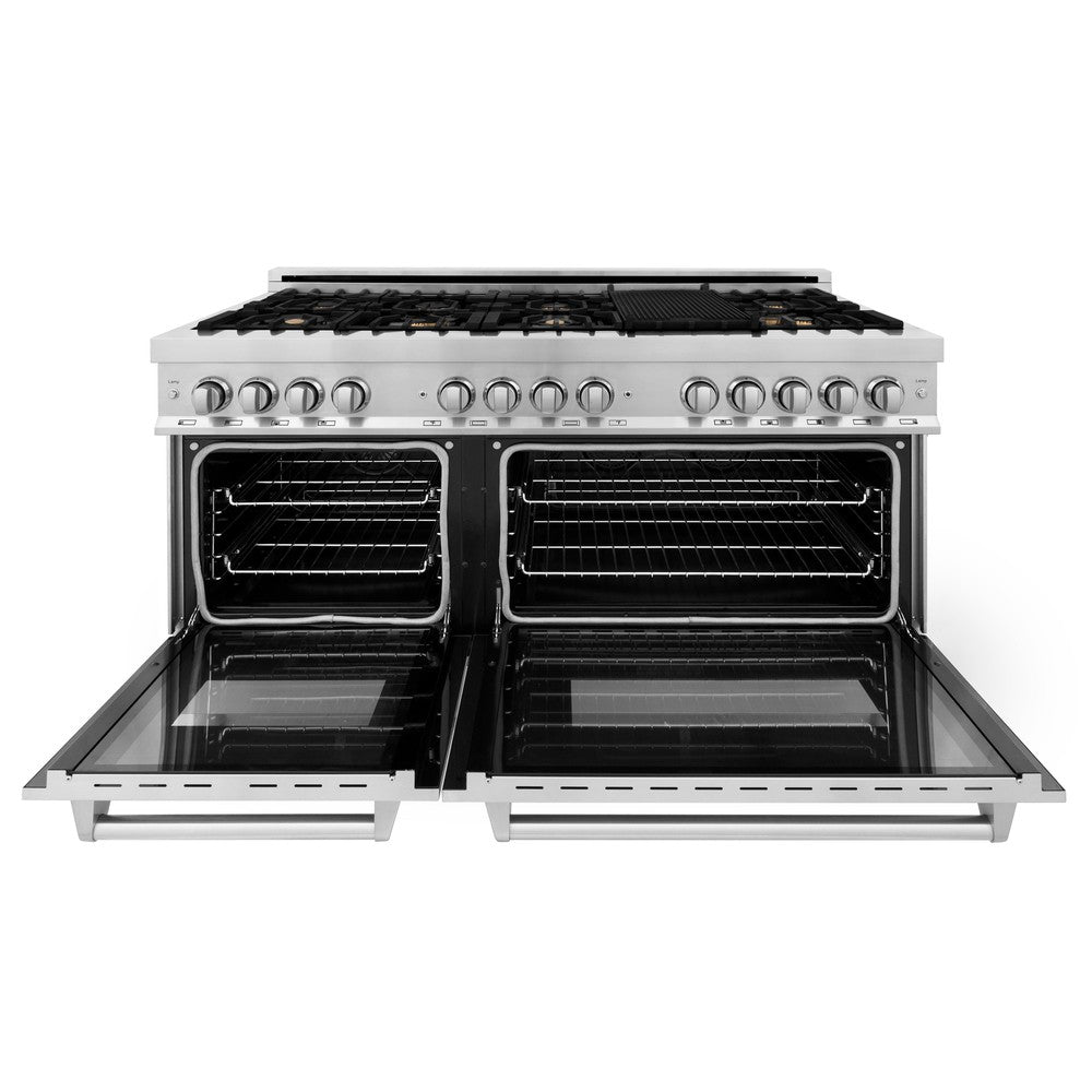 ZLINE Legacy 60-inch range in stainless steel RA-BR-60, front view