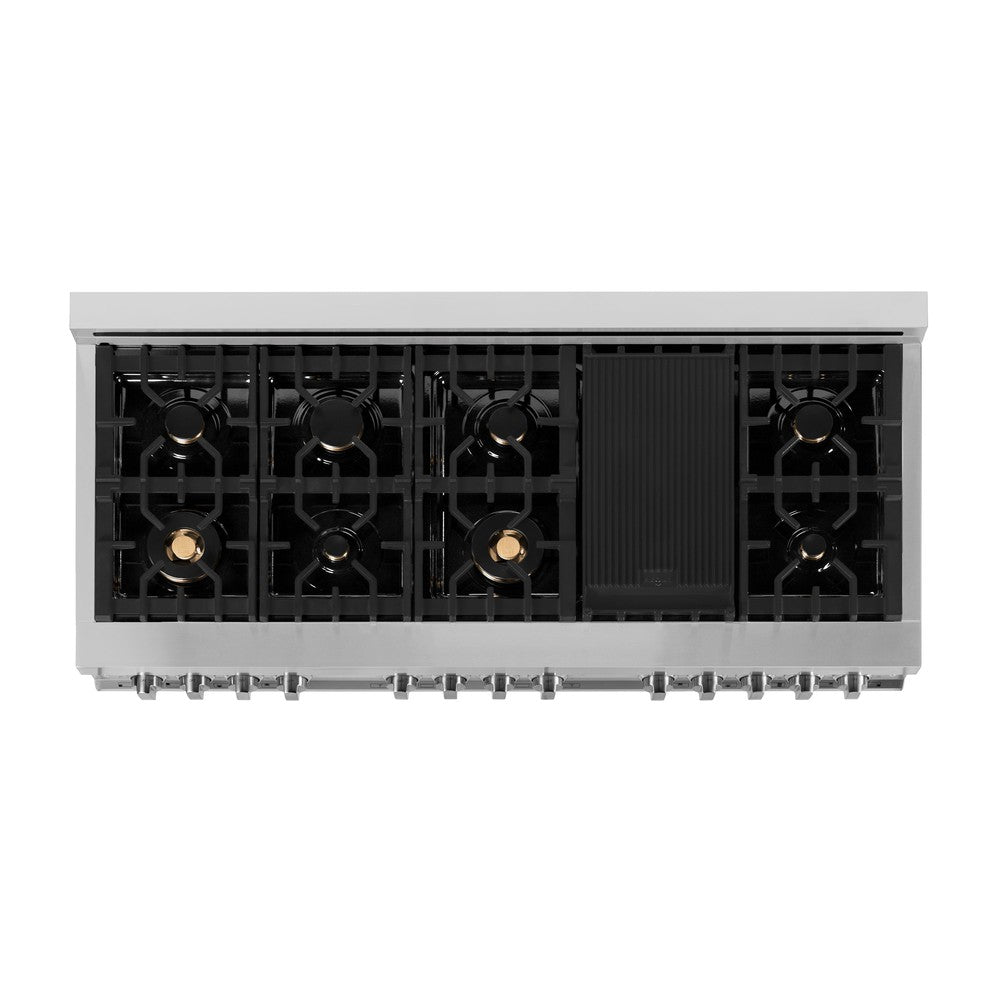 ZLINE Legacy 60-inch range in stainless steel RA-BR-60, from above