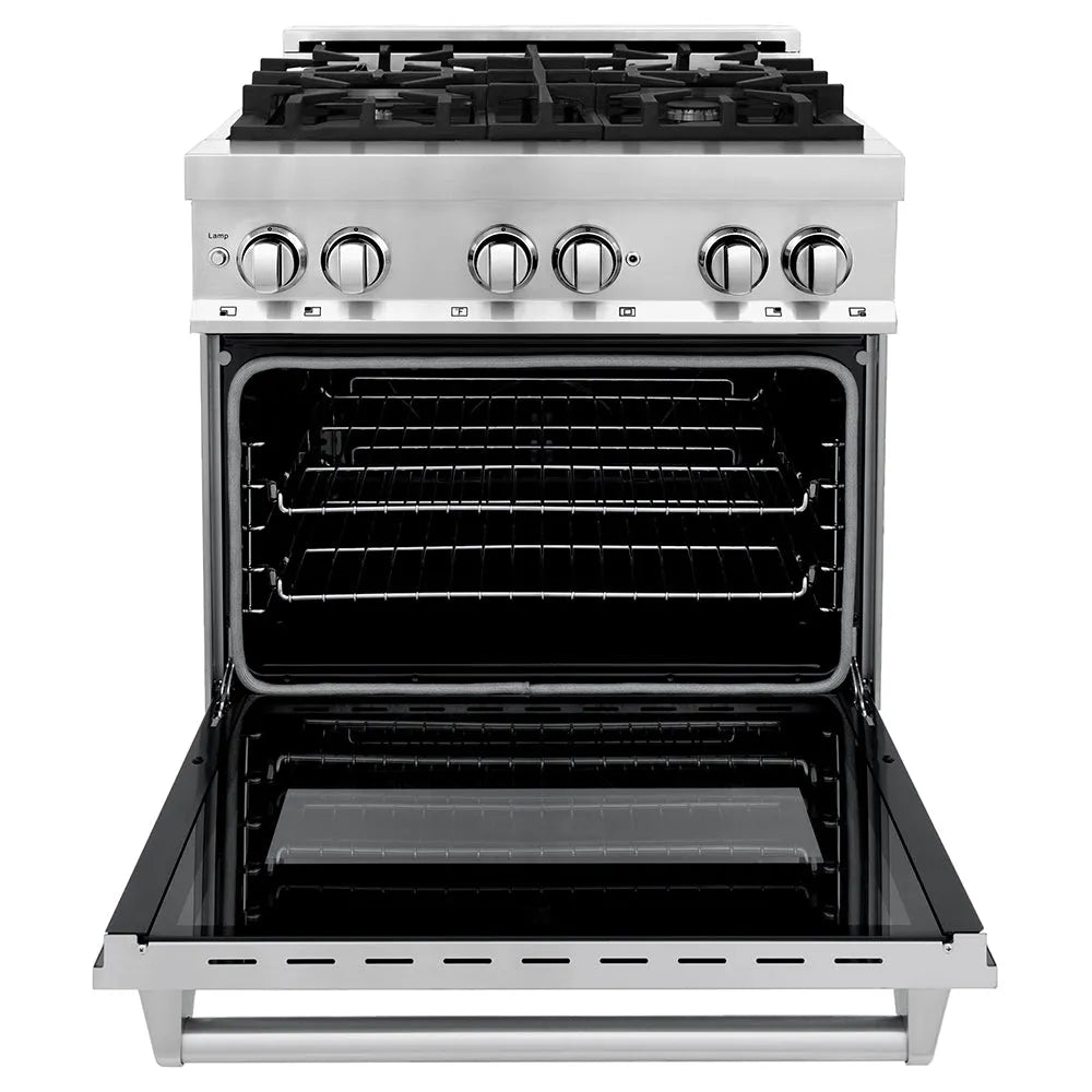 ZLINE Legacy 30-inch dual fuel range RA30 with oven door open