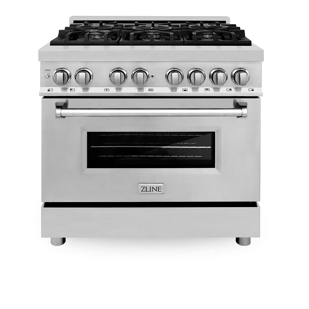 ZLINE Legacy 36-inch dual fuel range RA36, front view