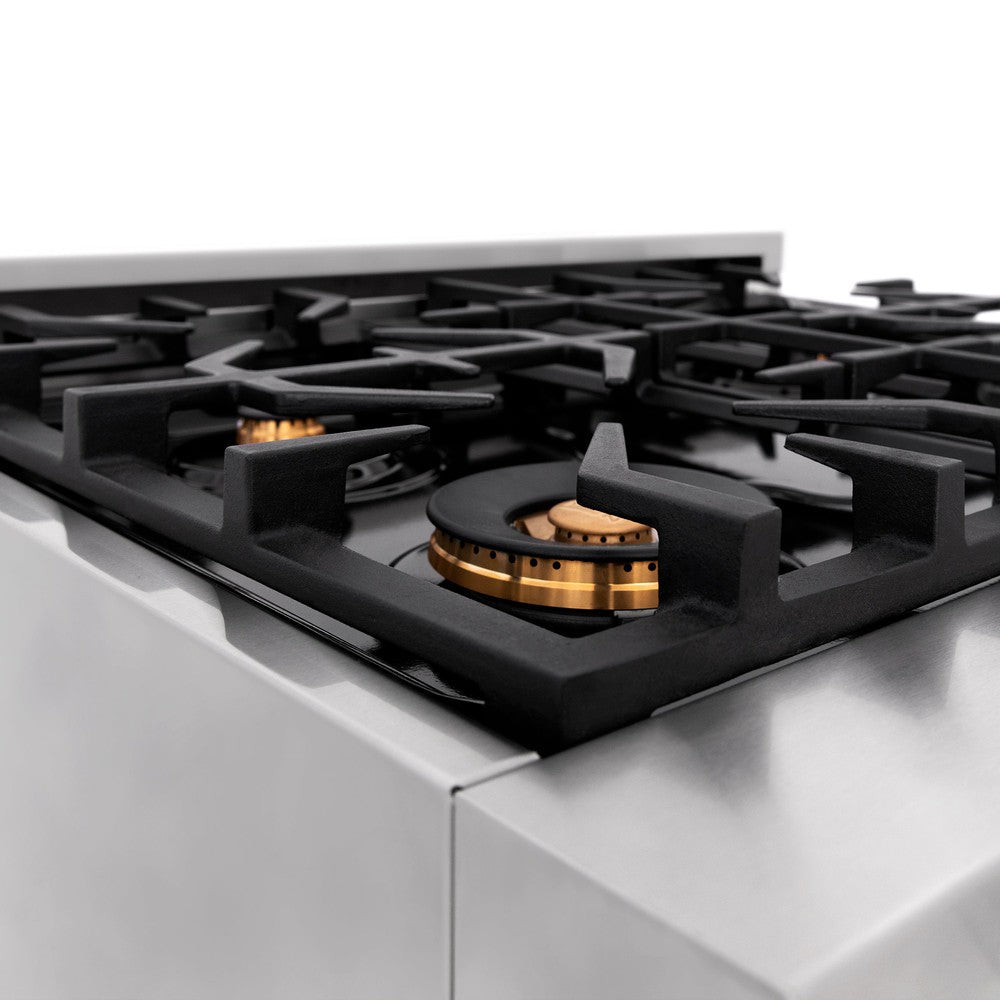 ZLINE Legacy 30-inch range in stainless steel RA-BR-30, detail