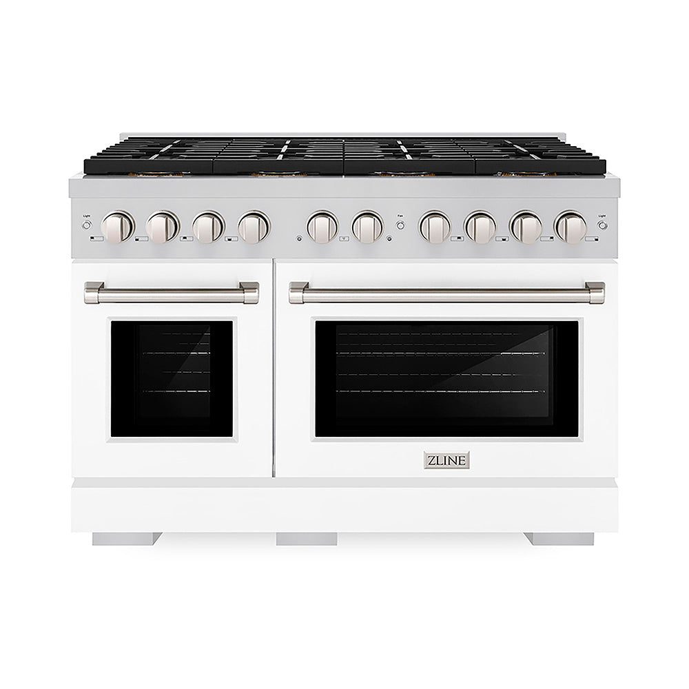ZLINE Paramount 48-inch range in white matte PSDR-WM-48, front view